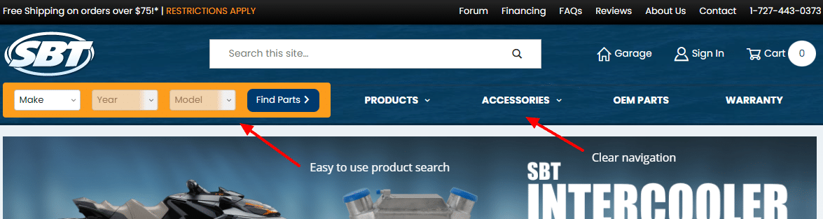 SBT Header Navigation