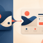 Abstract illustration showing an ad message flowing into a matching landing page