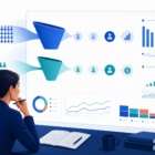 Marketing analytics dashboard comparing cost per lead with qualified leads