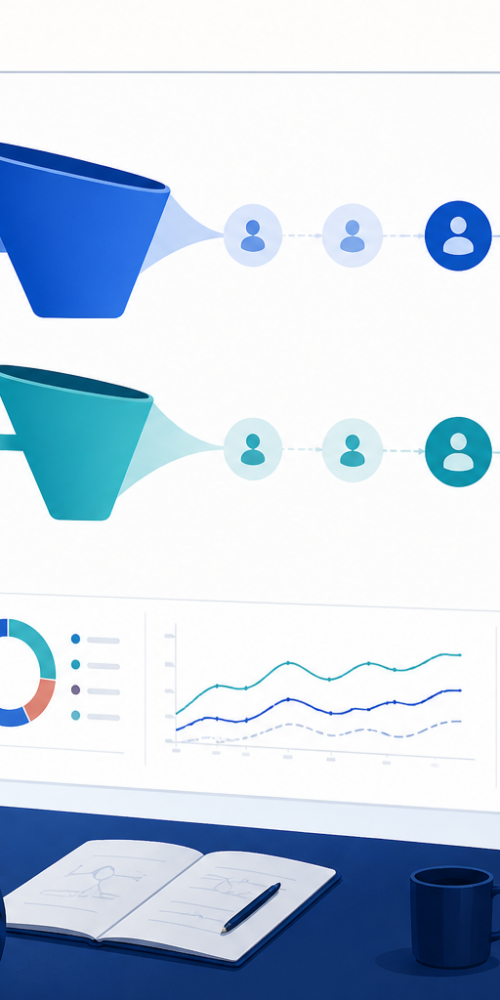 Marketing analytics dashboard comparing cost per lead with qualified leads