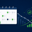 Editorial calendar planning with Search Console decay and opportunity data on a laptop screen