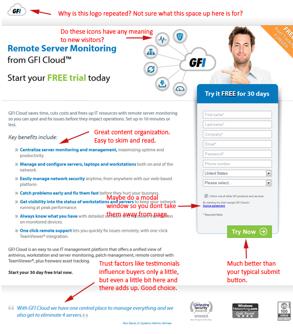GFI Software Landing Page