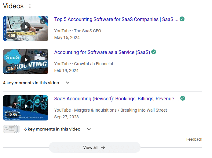 Youtube Videos in Search Results
